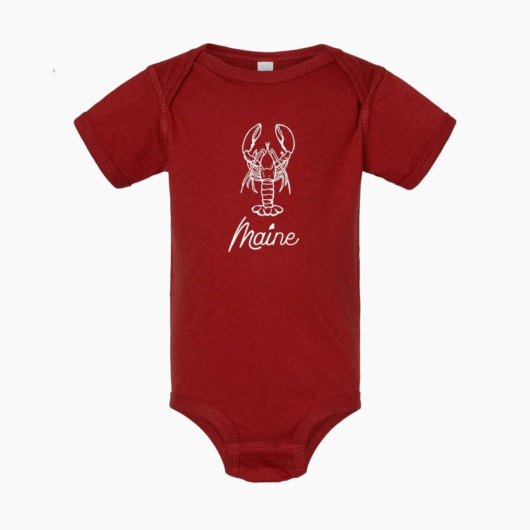 Maine Lobster Onesie | Coastal Baby, Color: Lobster Red, Size: Newborn