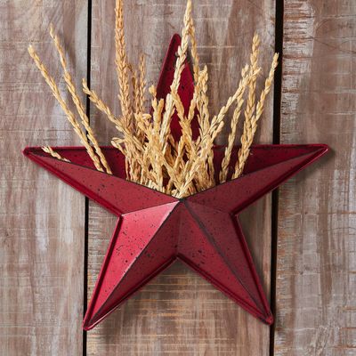 Burgundy Speckled Metal Star Wall Pocket 12x12