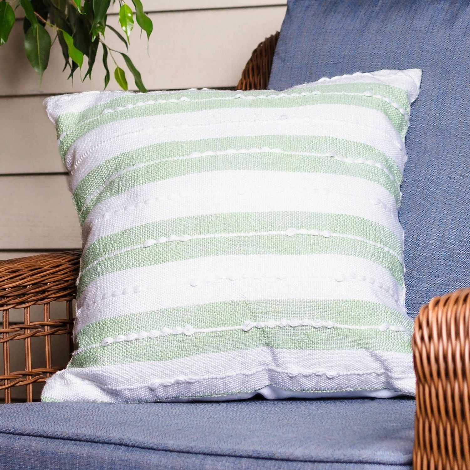 Romy 18X18" Handwoven Recycled Indoor/Outdoor Throw Pillow(1)