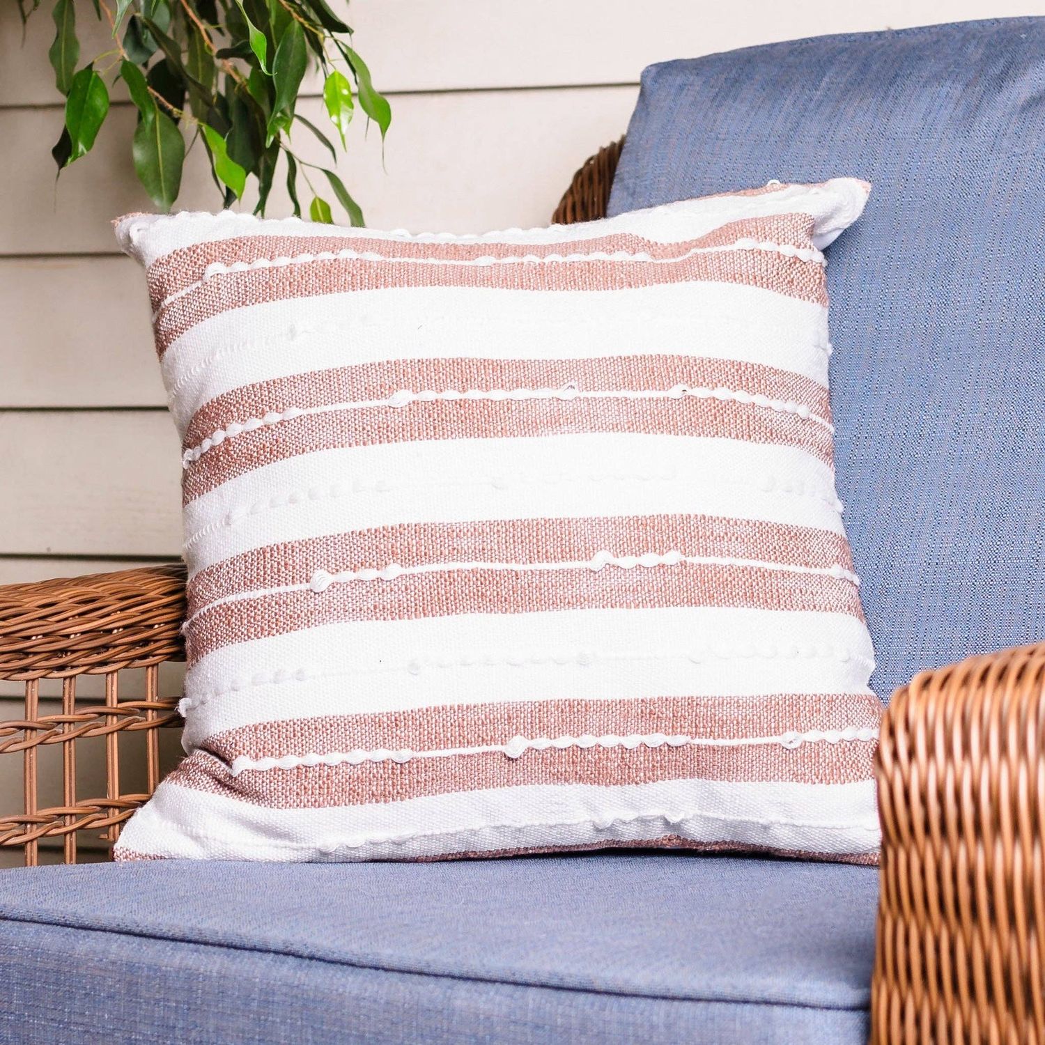 Romy 18X18" Handwoven Recycled Indoor/Outdoor Throw Pillow