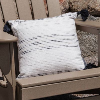 Zahara 18X18" Handwoven Recycled Indoor/Outdoor Throw Pillow