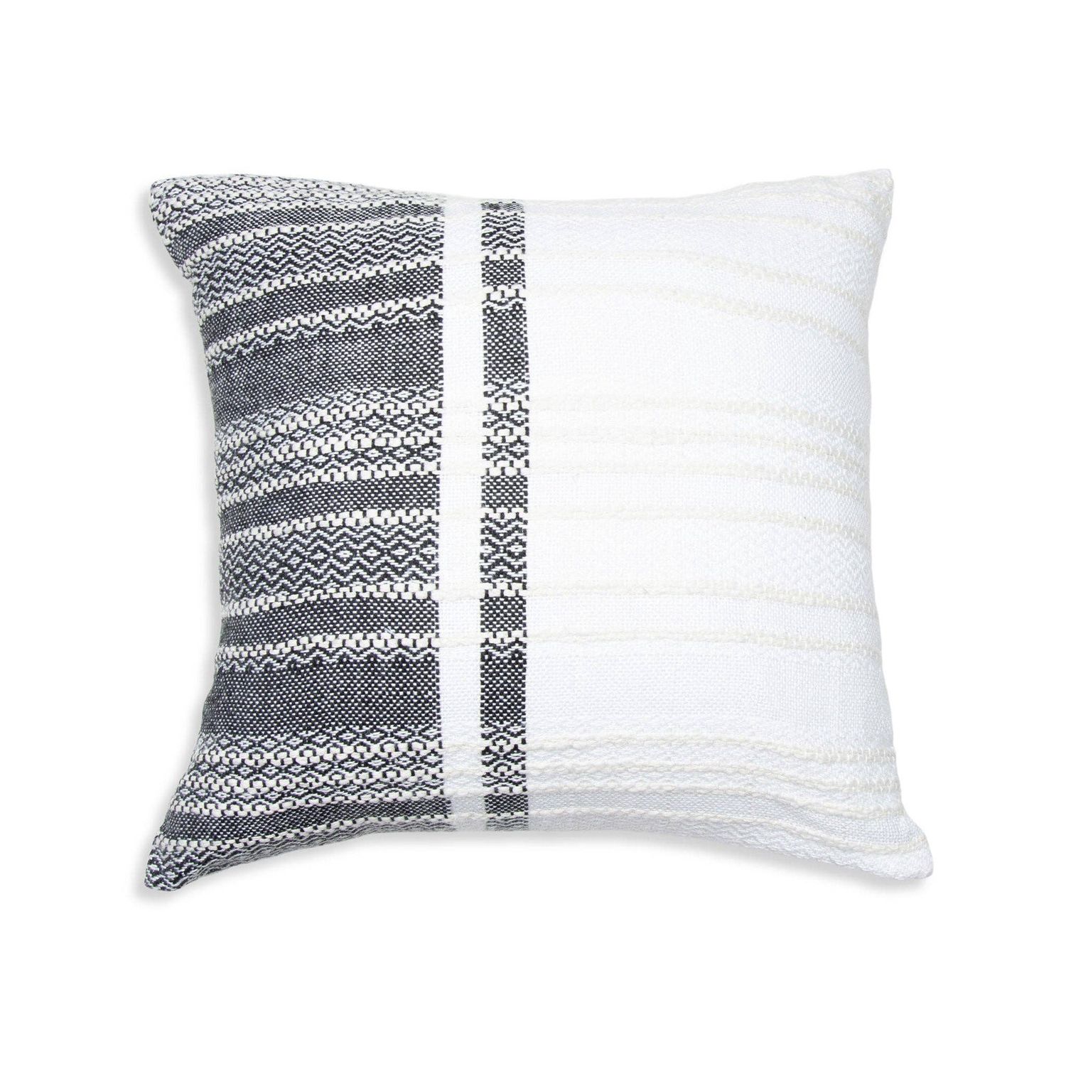 Genevieve 18X18" Handwoven Striped In/Outdoor Throw Pillow(1)