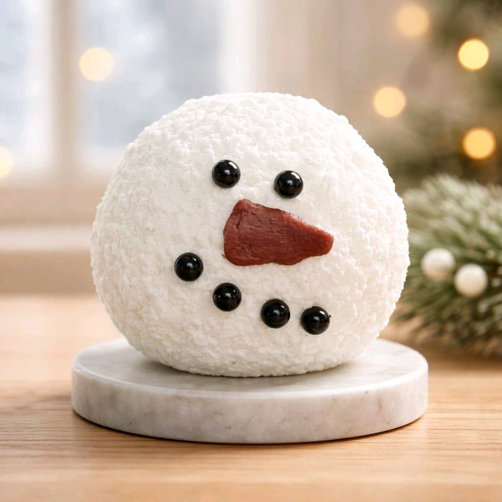 Round Snowman Moving Flame LED Candle 4x3.75in(1)