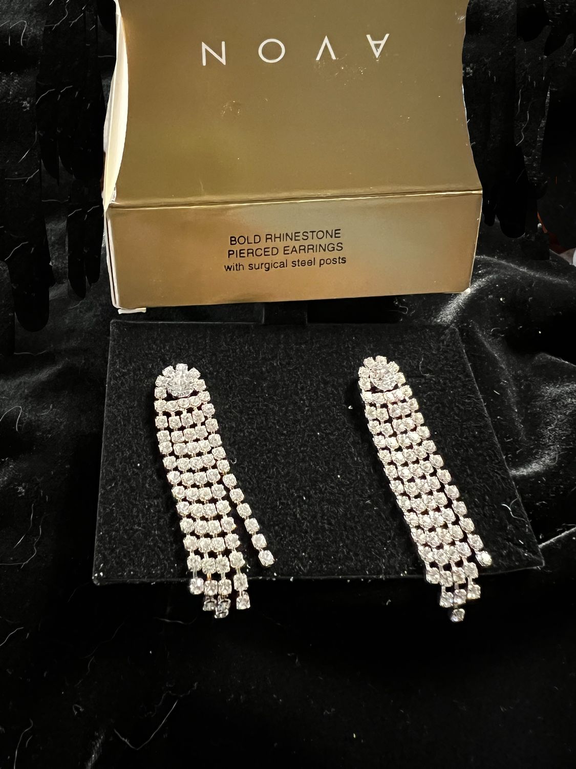 Bold Rhinestone Pierced Earrings