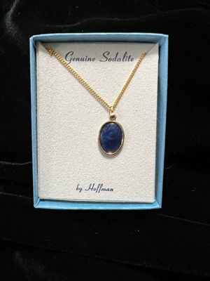 Genuine oval Sodalite pendant necklace