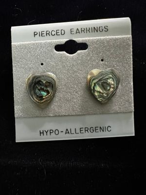 Heart shape, abalone earrings