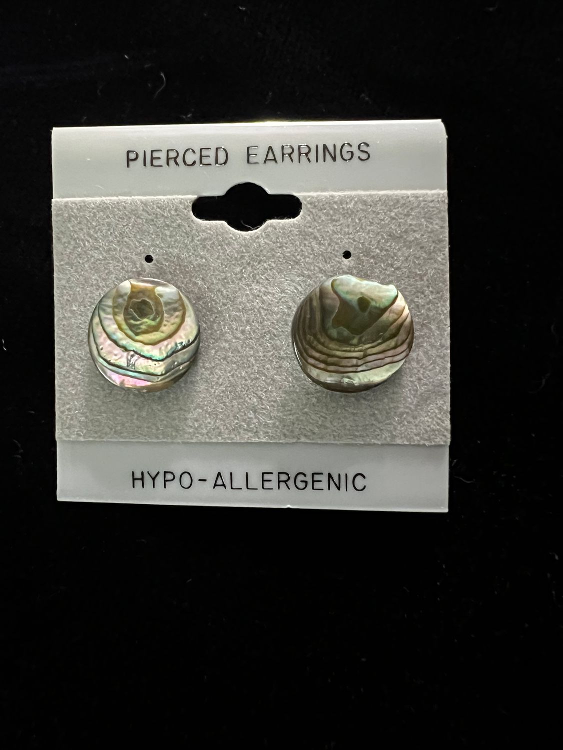 Round abalone earrings