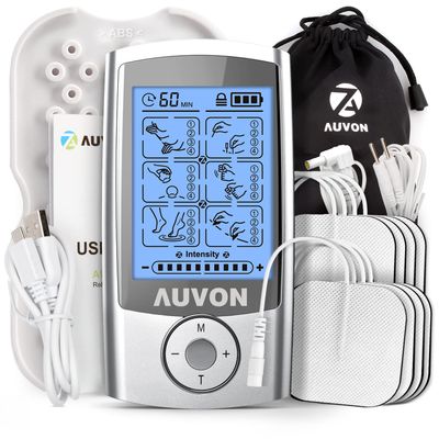 AUVON Rechargeable TENS Unit Muscle Stimulator, 24 Modes 4th Gen TENS Machine
