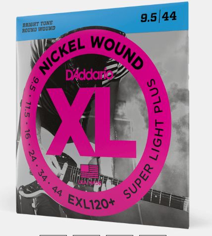 D'Addario EXL120+ 9.5-44 Super Light Plus Guitar Strings