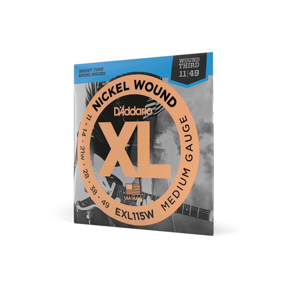 D'Addario EXL115W 11-49 Medium Gauge Wound Third Guitar Strings