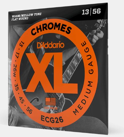 D'Addario ECG26 13-56 Jazz Medium Gauge Flatwound Guitar Strings