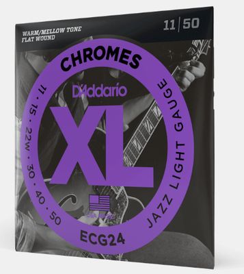 D'Addario ECG24 11-50 Jazz Light Gauge Flatwound Guitar Strings