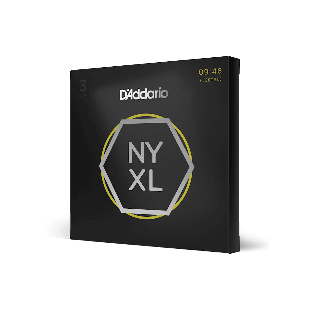 D'Addario NYXL0946-3P 09-46 Super Light Top/Regular Bottom NYXL Guitar Strings - 3 Pack