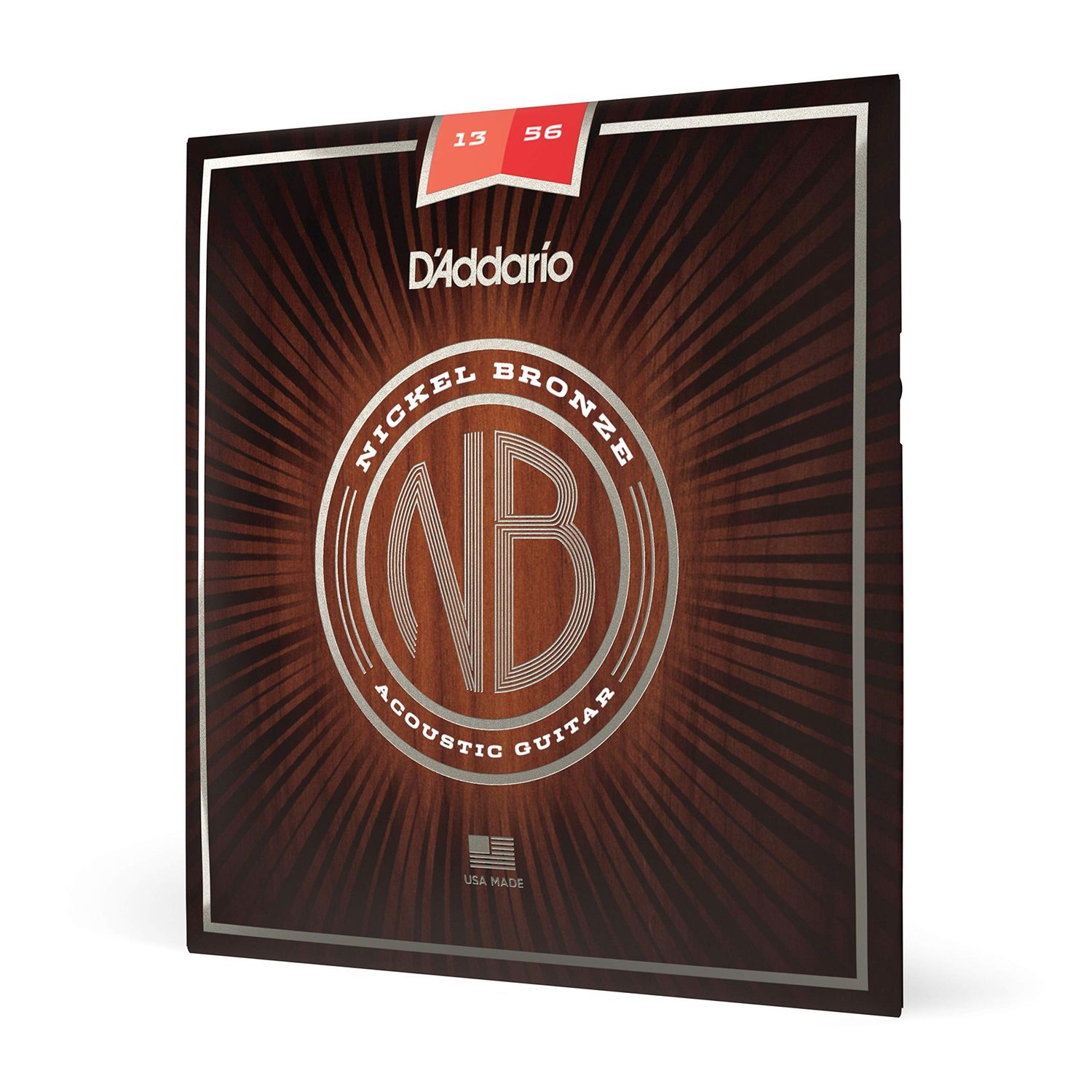 D'Addario NB1356 13-56 Medium Gauge Nickel Bronze Acoustic Guitar Strings