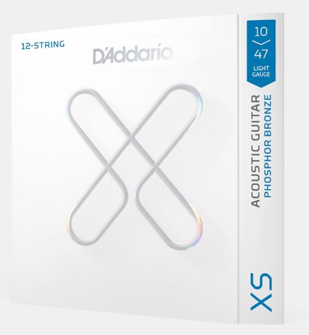 D'Addario XSAPB1047-12 10-47 Light Gauge 12 String XS Coated Acoustic Guitar Strings