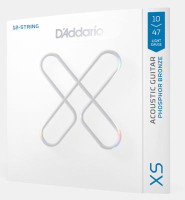 D'Addario XSAPB1047-12 10-47 Light Gauge 12 String XS Coated Acoustic Guitar Strings