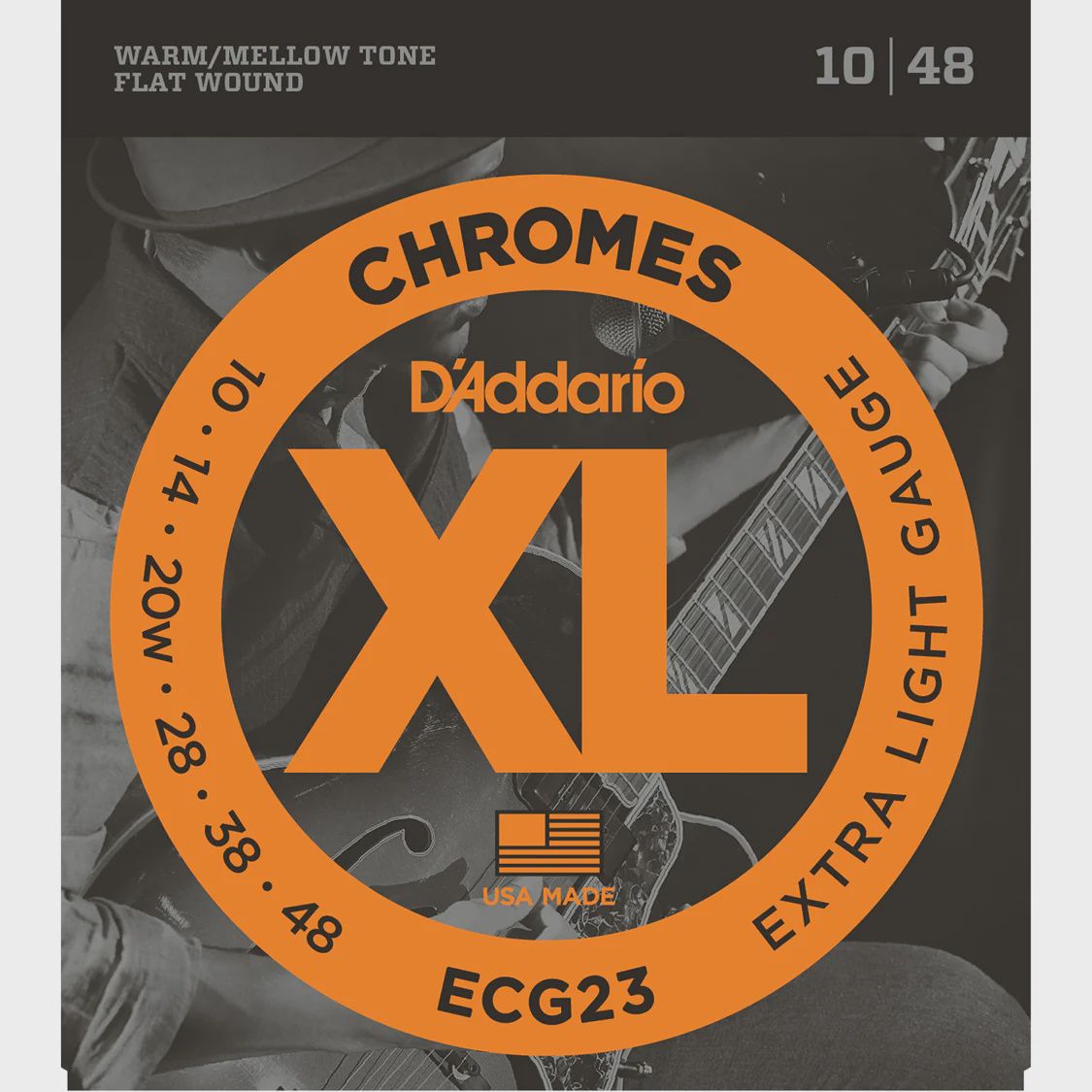 D'Addario ECG23 10-48 Extra Light Gauge Flatwound Guitar Strings