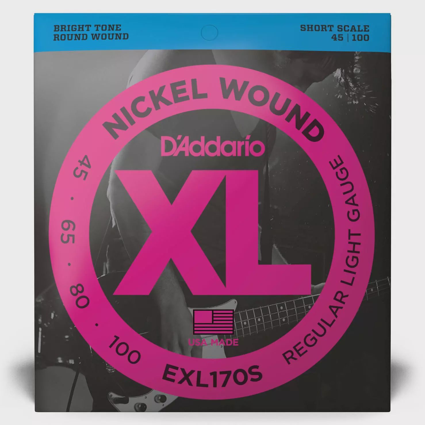 D'Addario EXL170S 45-100 Regular Light Gauge Short Scale Bass Strings