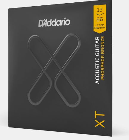 D'Addario XTAPB1256 12-56 Light Top/Medium Bottom Bluegrass XT Acoustic Guitar Strings