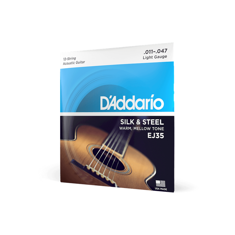 D'Addario EJ35 11-47 Light Gauge Silk &amp; Steel 12 String Acoustic Guitar Strings