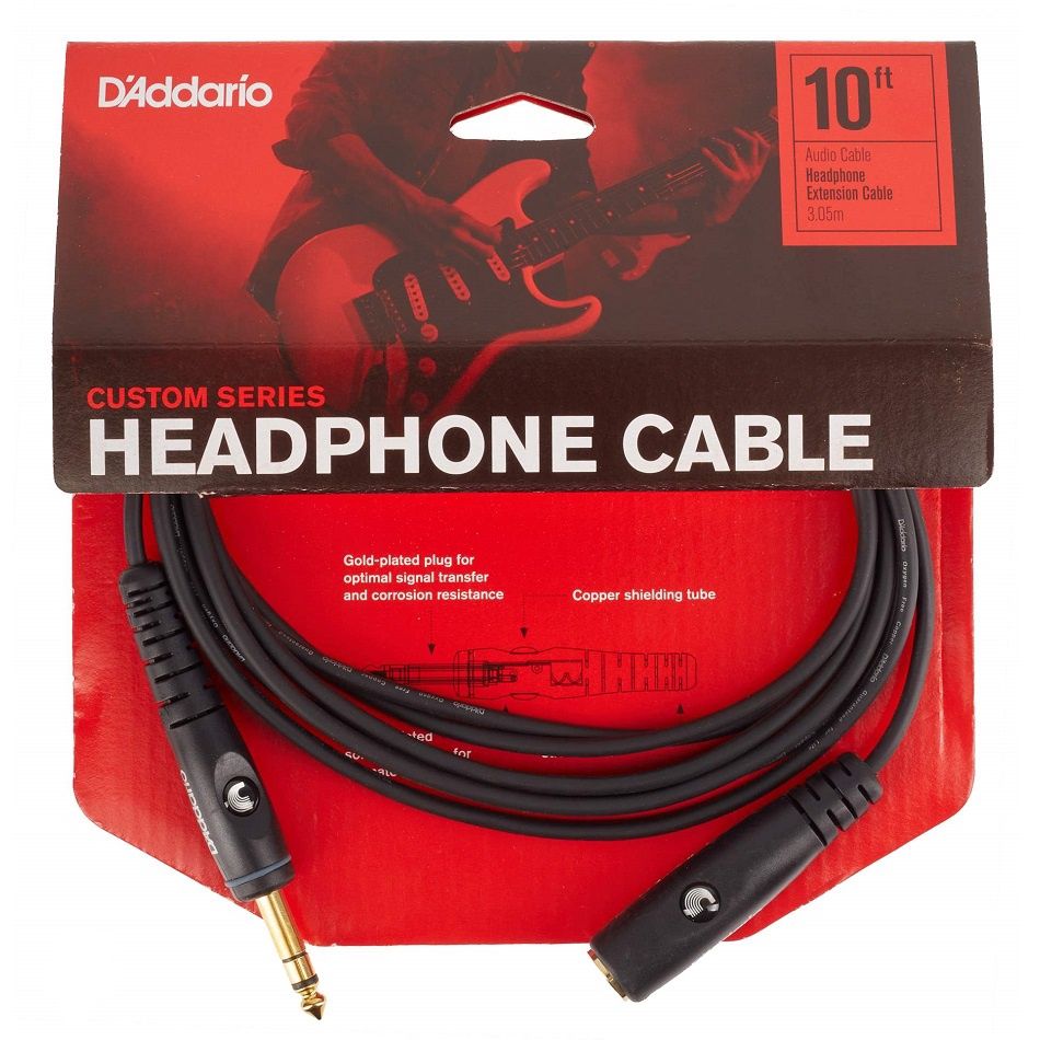D'Addario Custom Series Headphone Cable 10ft