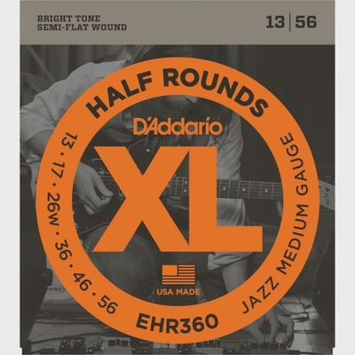 D'Addario EHR360 13-56 Jazz Medium Half Round Guitar Strings