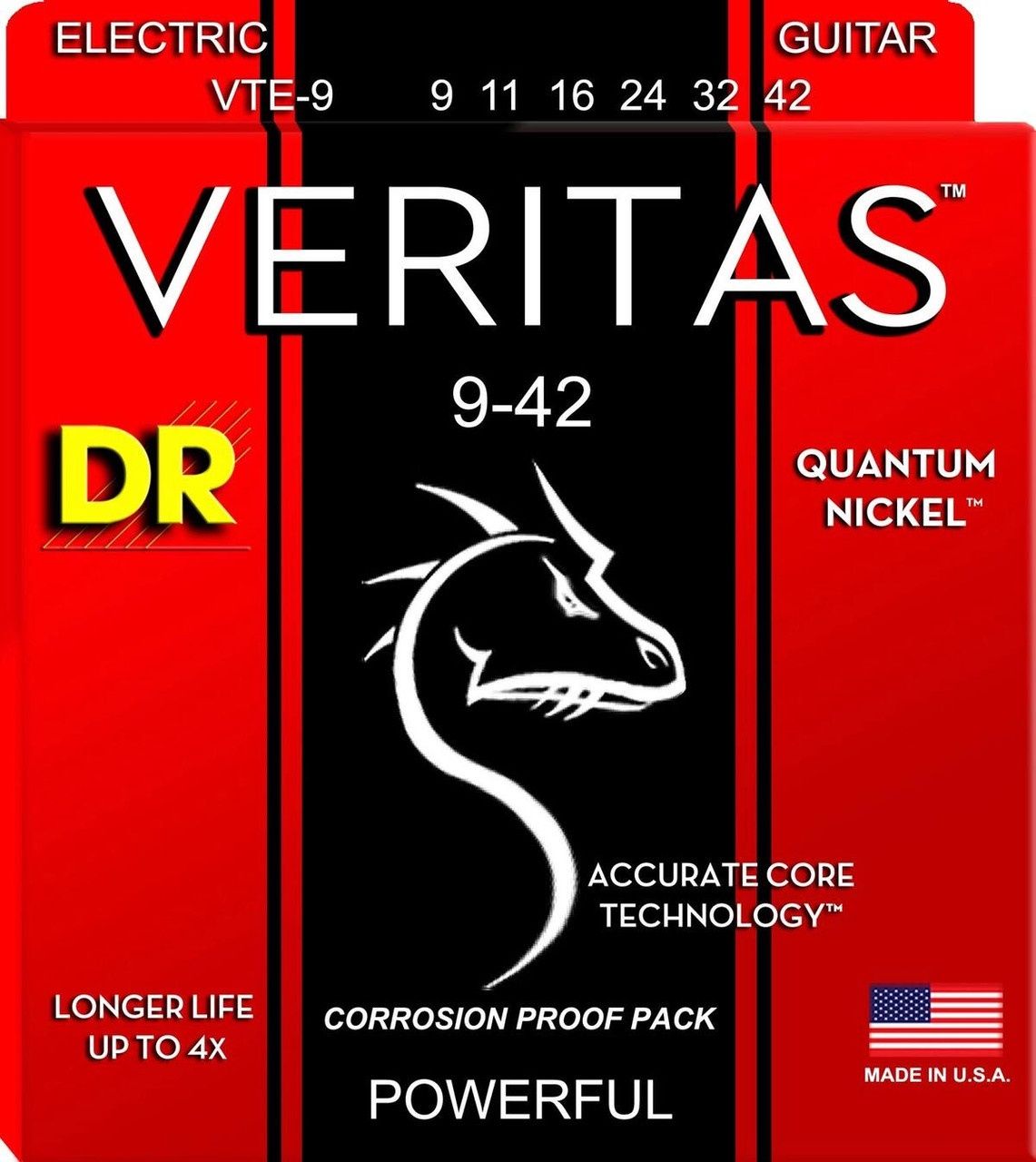 DR VTE-9 9-42 Light Gauge Veritas Guitar Strings