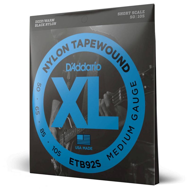 D'Addario ETB92S 50-105 Medium Gauge Short Scale Nylon Tapewound Bass Strings