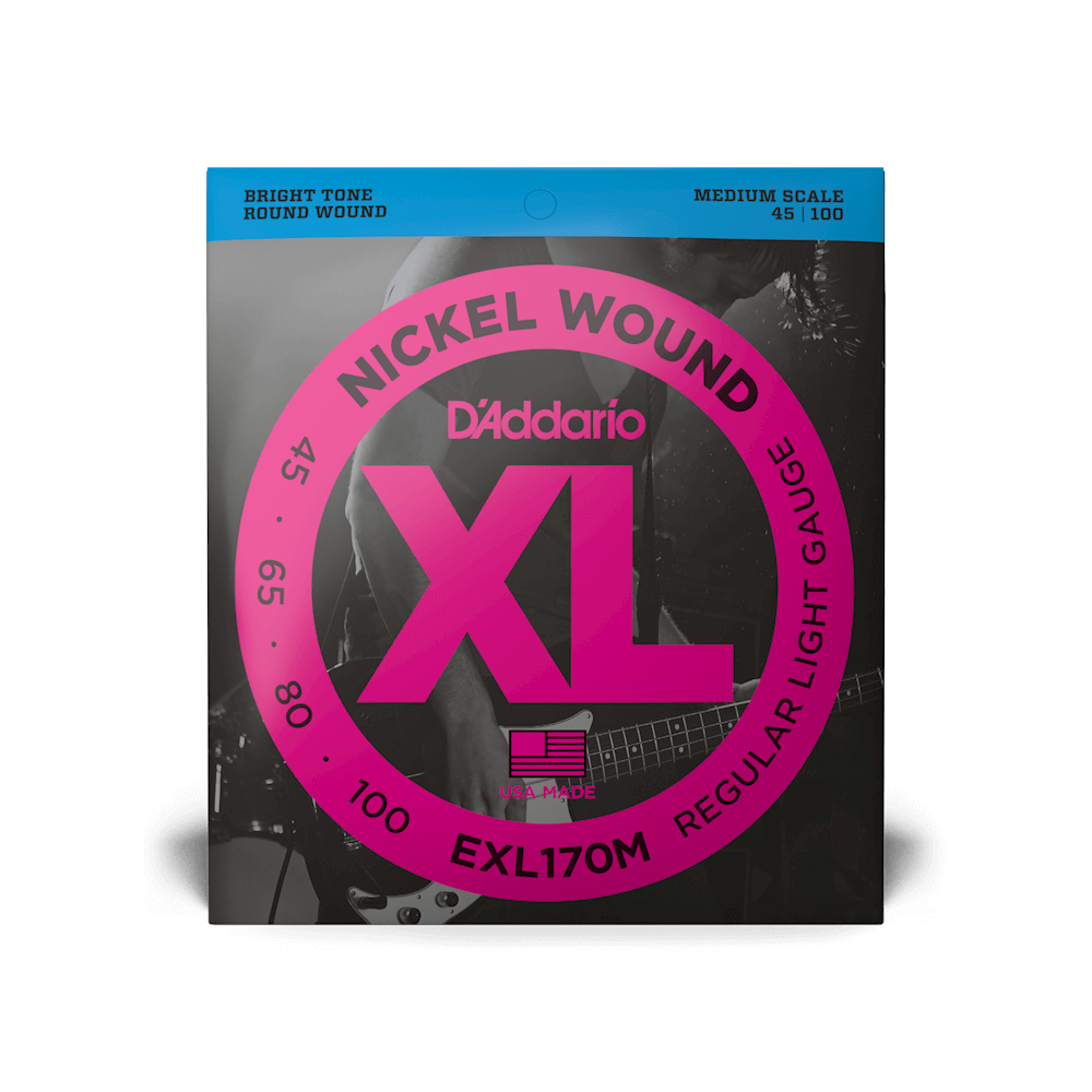 D'Addario EXL170M 45-100 Regular Light Gauge Medium Scale Bass Strings