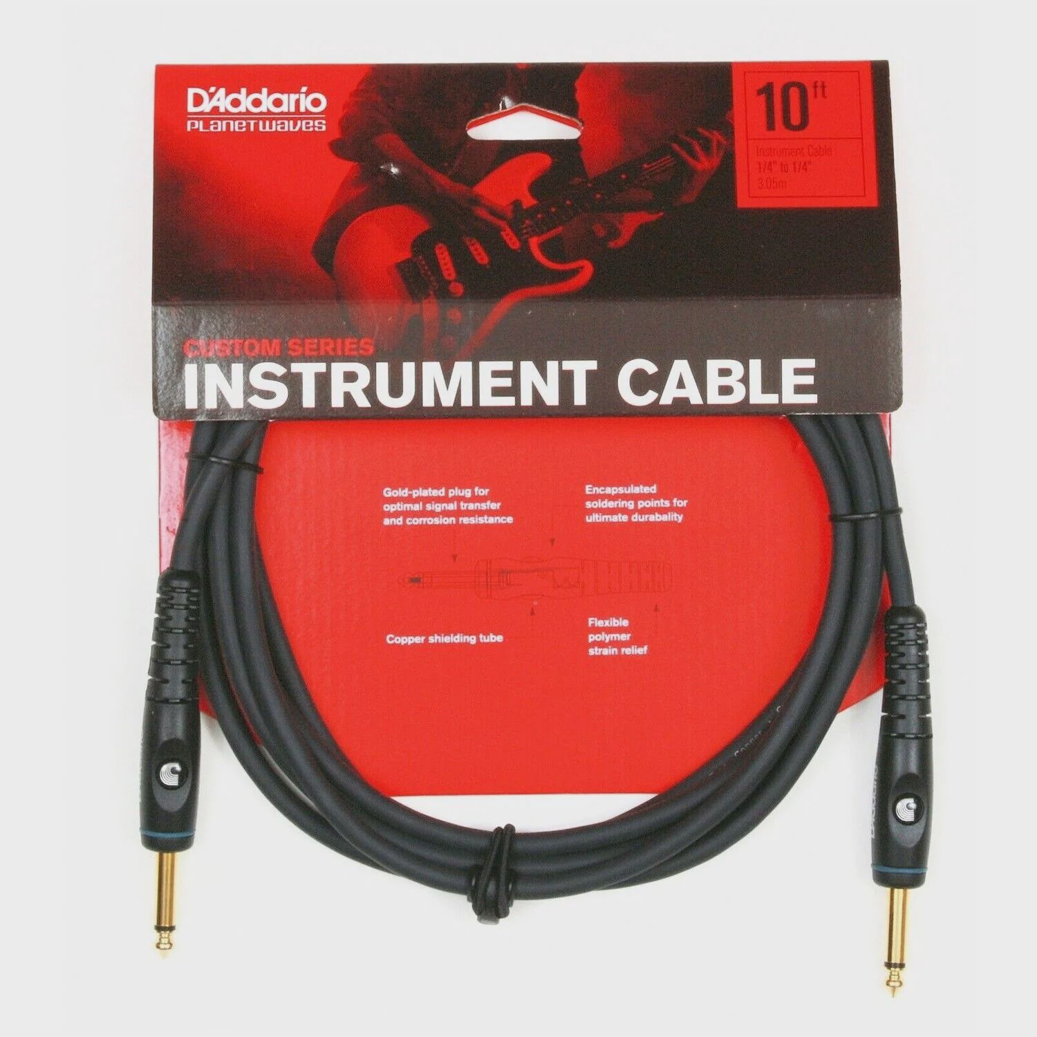D'Addario Custom Series Stereo Cable 10ft (TRS)