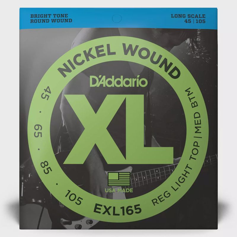D'Addario EXL165 45-105 Light Top/Medium Bottom Bass Strings