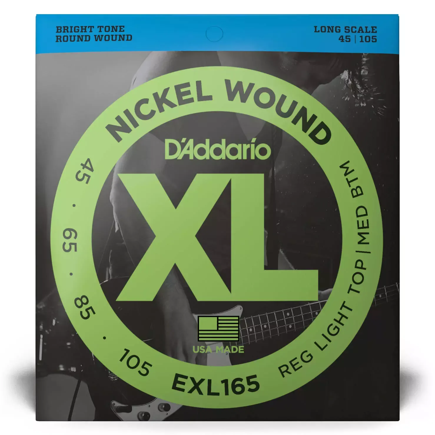 D'Addario EXL165 45-105 Light Top/Medium Bottom Bass Strings