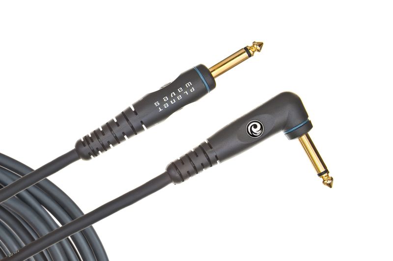 D'Addario Custom Series Instrument Cable 10ft Right Angle Cable