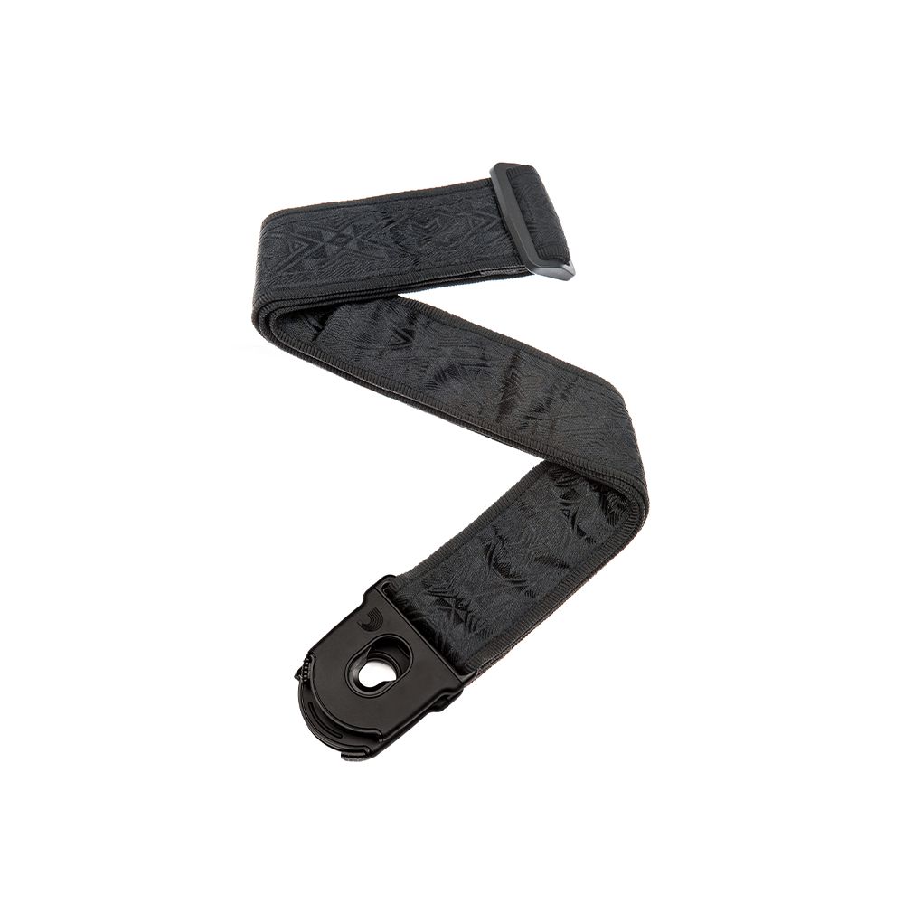 D'Addario LOCK GUITAR STRAP  Black Satin