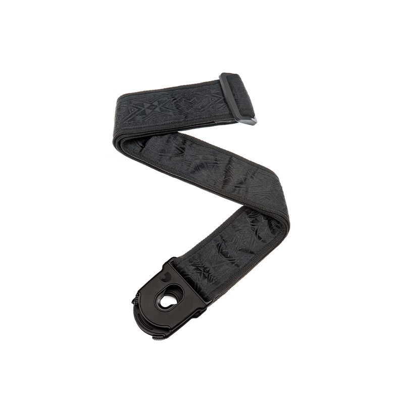 D'Addario LOCK GUITAR STRAP  Black Satin