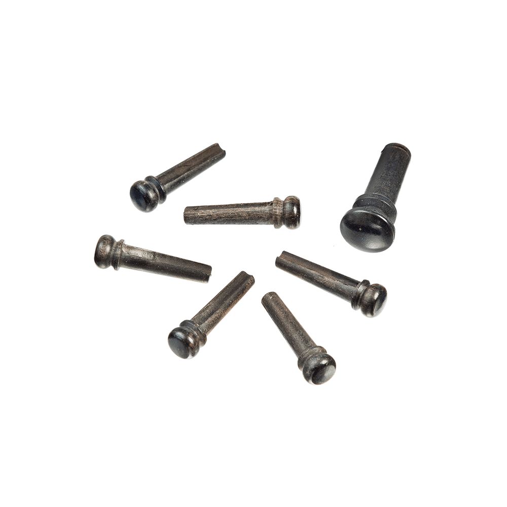 D'Addario Ebony Bridge Pins - Set of 6 w/ Bridgepin