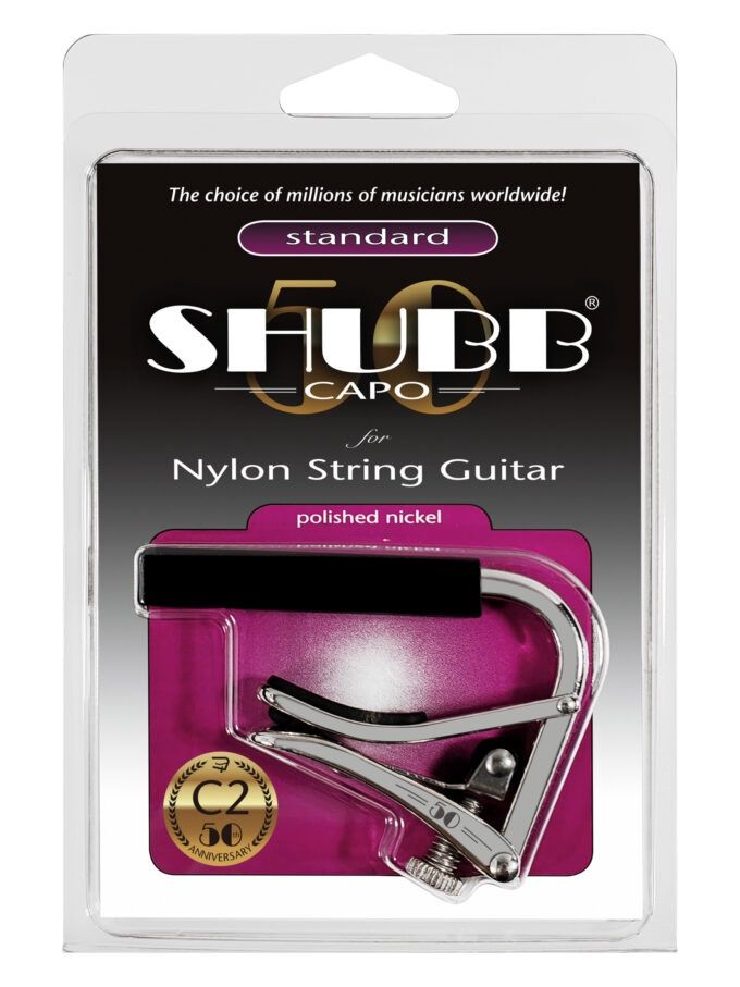 SHUBB Standard Series, Polished Nickel Capo For Classical Guitar