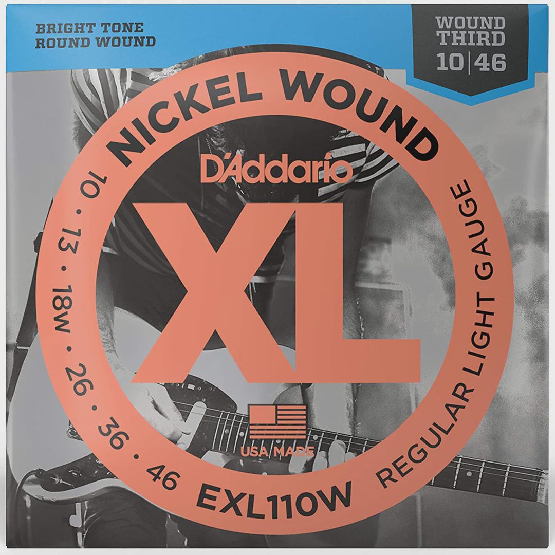 D'Addario EXL110W 10-46 Regular Light Wound Third Guitar Strings