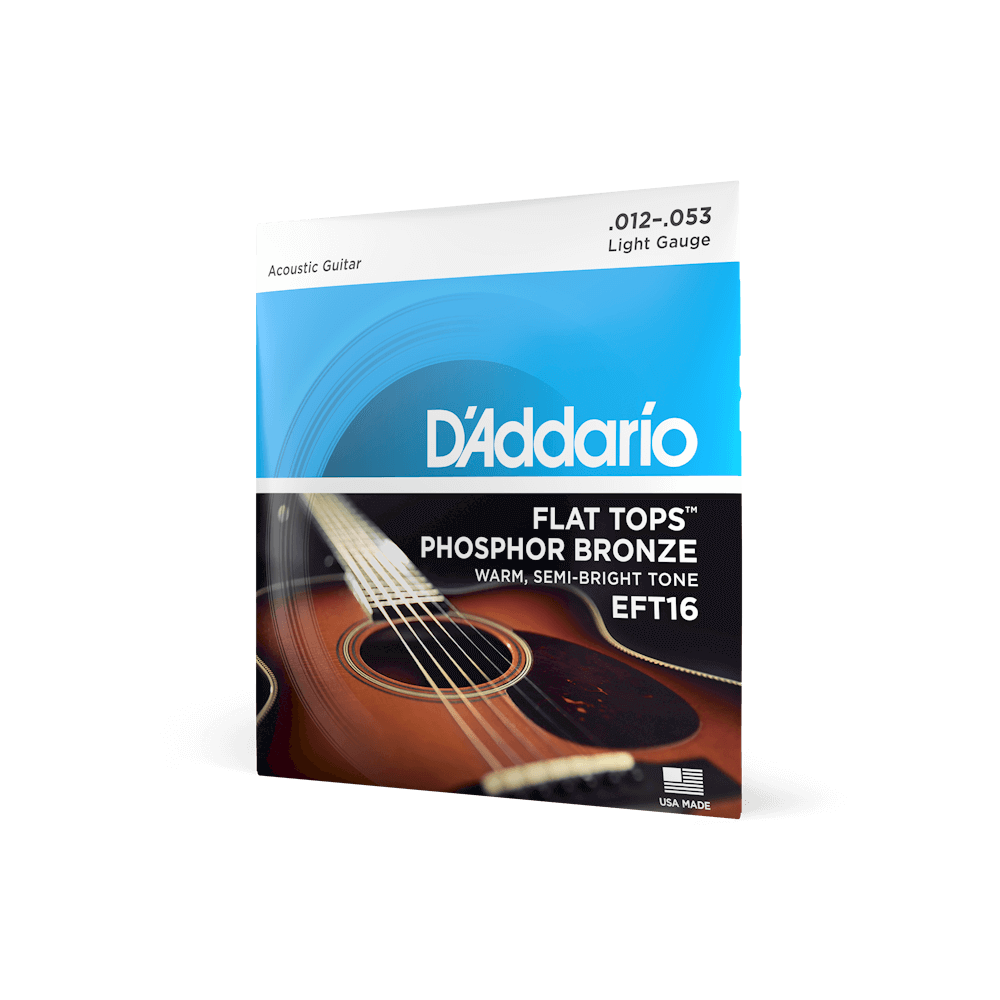 D'Addario EFT16 12-53 Light Gauge Flat Top Acoustic Guitar Strings