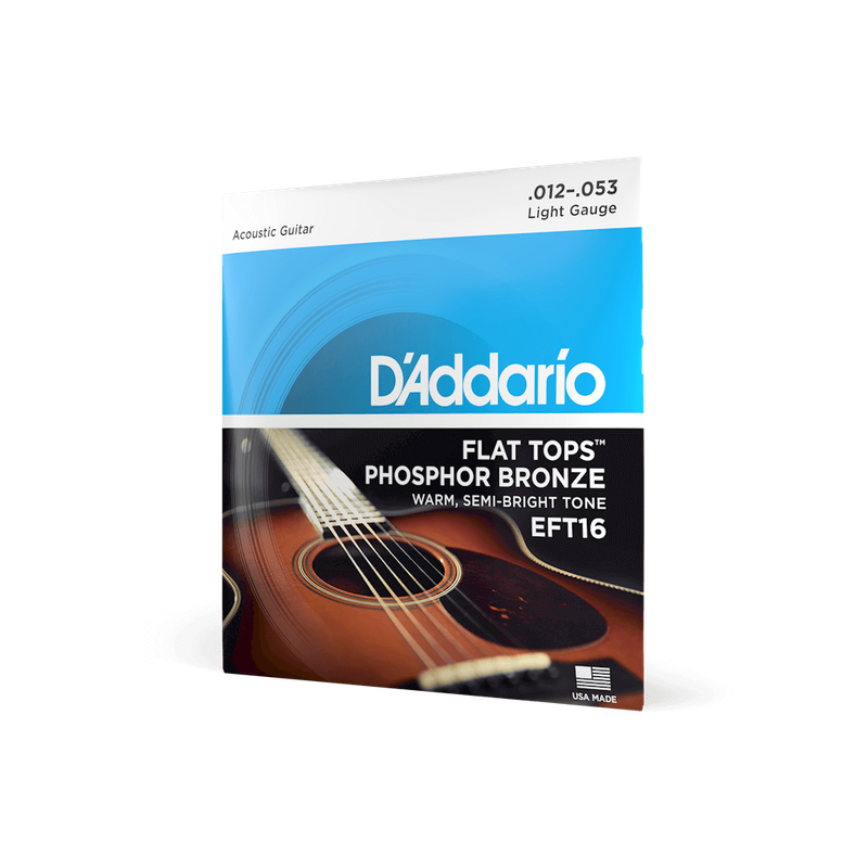 D'Addario EFT16 12-53 Light Gauge Flat Top Acoustic Guitar Strings
