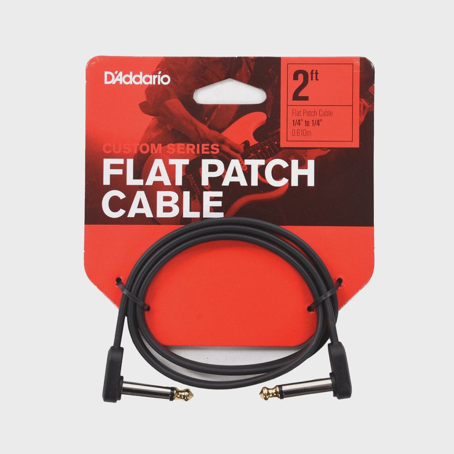 D'Addario Flat Patch Cable 2 Foot - Single Pack