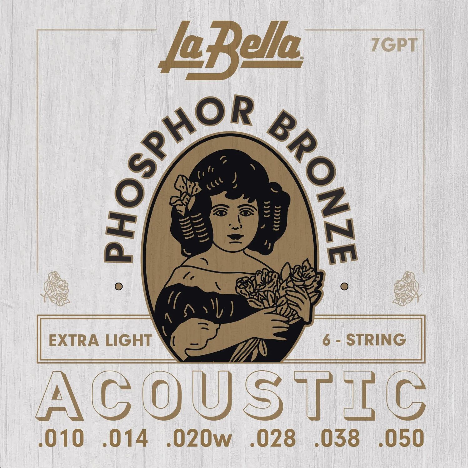 Labella 7GPT Phosphor Bronze Guitar Strings - Extra Light 10-50