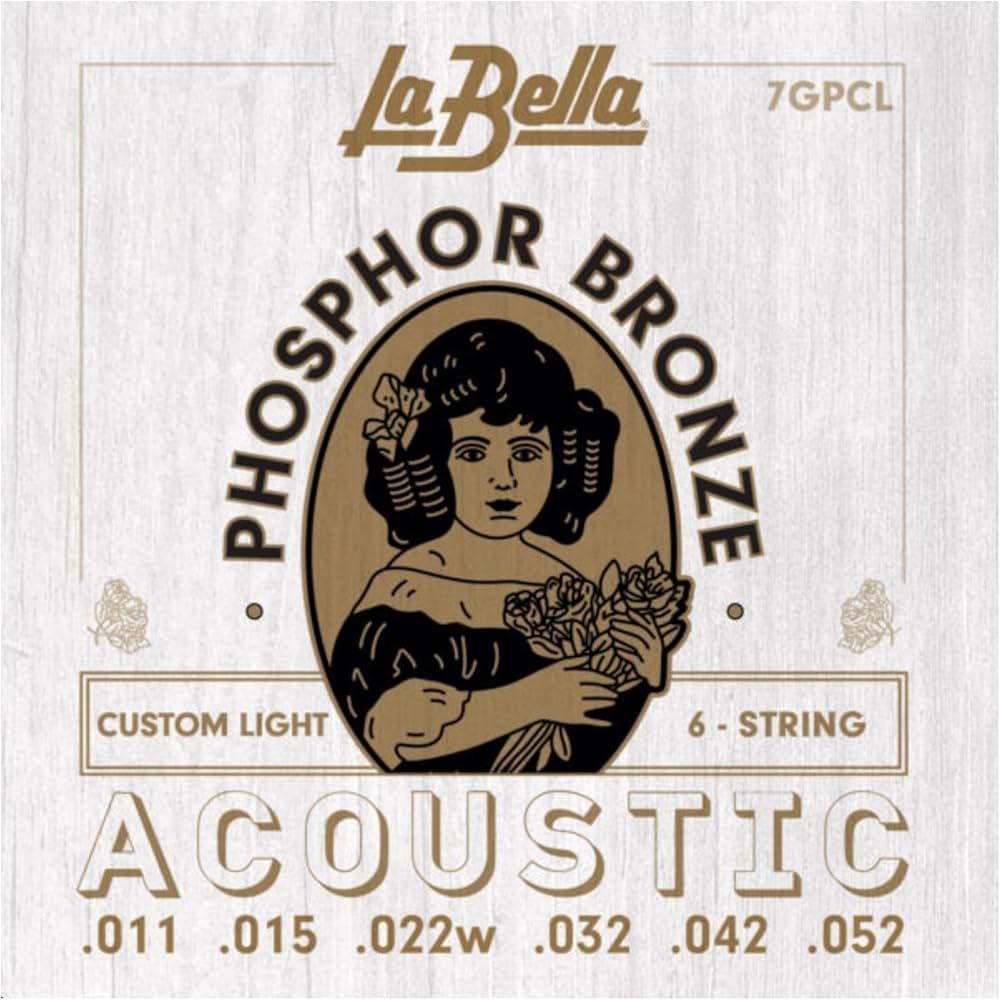 Labella 7GPCL Phosphor Bronze Acoustic Guitar Strings - Custom Light 11-52