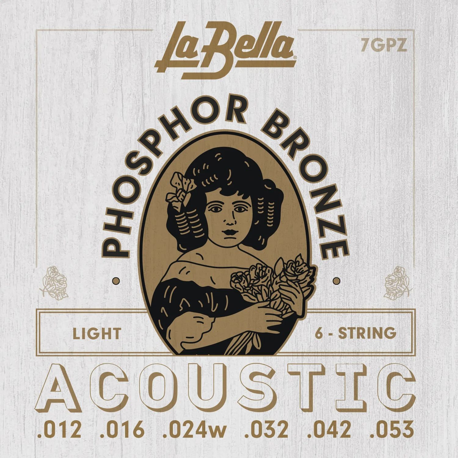 Labella 7GPZ Phosphor Bronze Acoustic Guitar Strings - Light 12-53