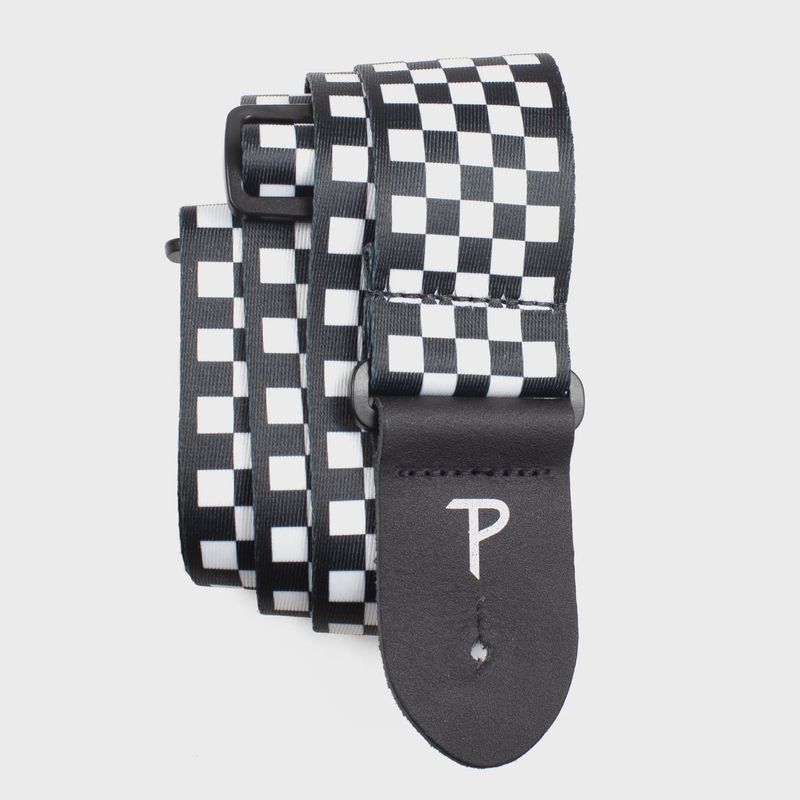 Perris BLACK / WHITE CHECKER DESIGN POLYESTER GUITAR STRAP