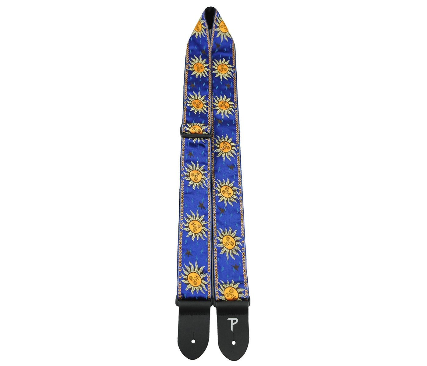 Perris Yellow Suns On Royal Blue Jacquard with Leather Ends