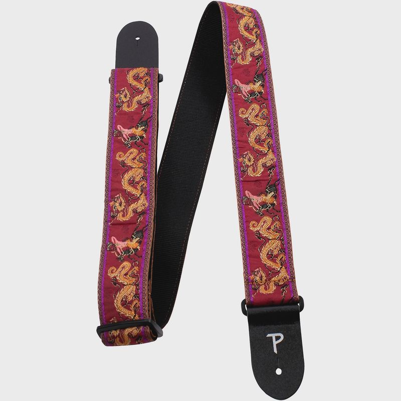 Perris RED DRAGON WARRIOR JACQUARD GUITAR STRAP