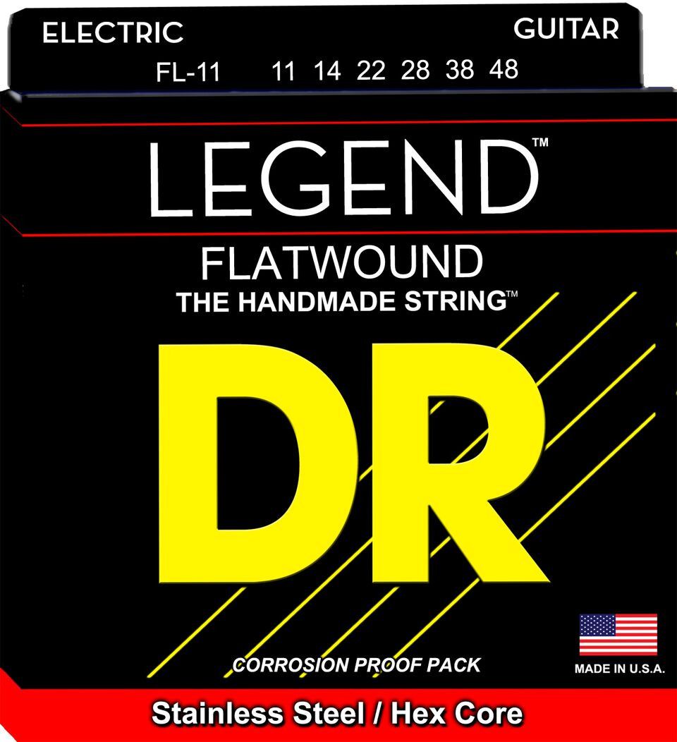 DR FL-11 11-48 Medium Light Legends Flatwound Guitar Strings