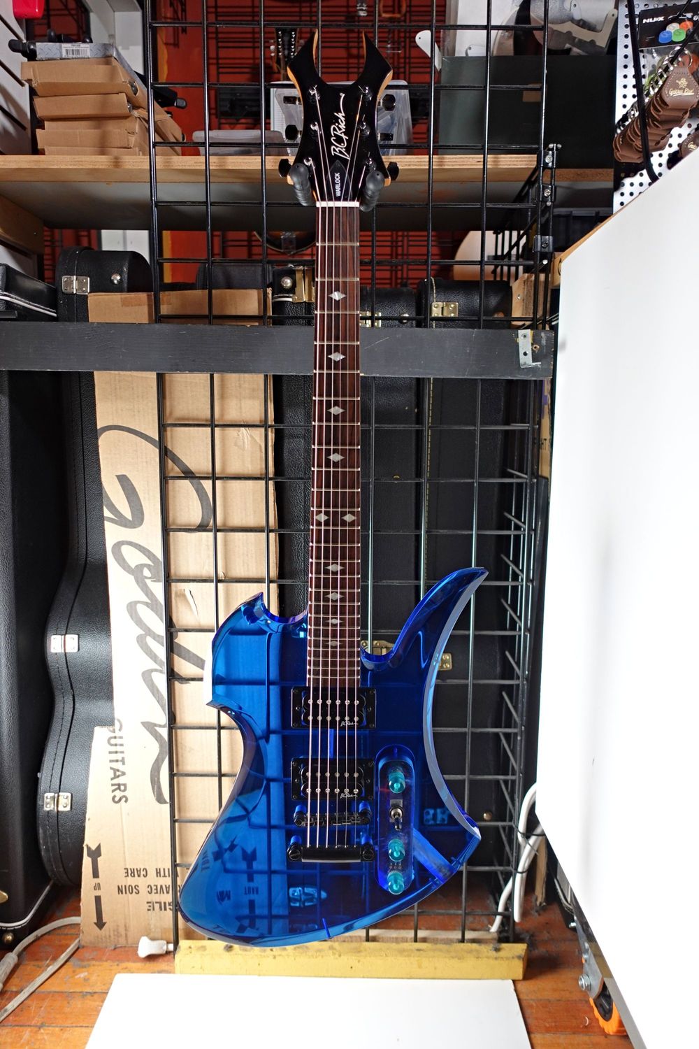 2016 BC Rich ICE Series Mockingbird Acrylic Blue w/ BC Rich Padded Sleeve