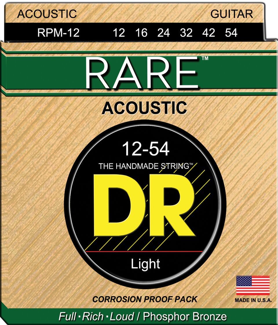 DR RPM-12 12-54 Light Gauge Phosphor Bronze Acoustic Guitar Strings